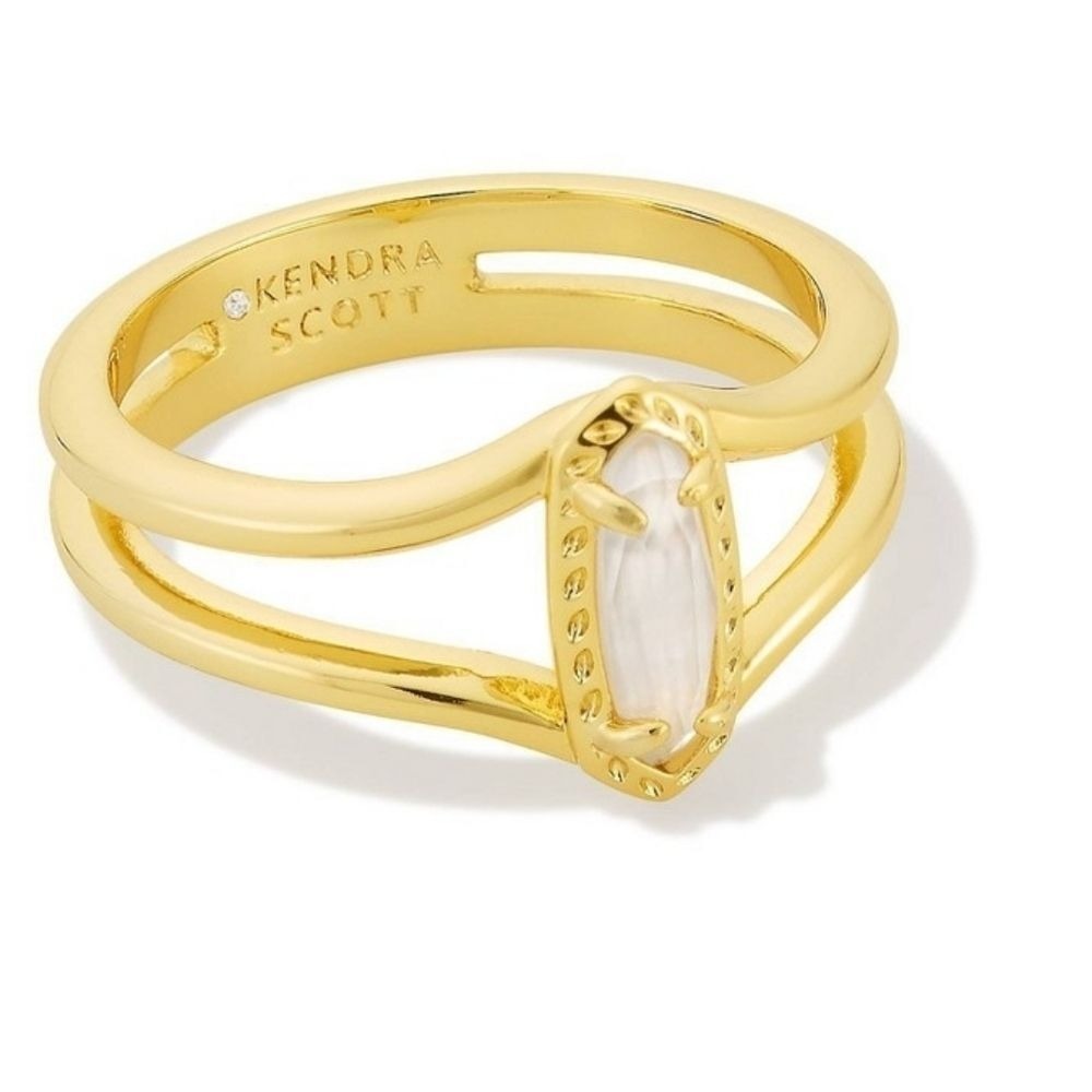 Kendra Scott Emma Double Band Ring- Ivory/Gold